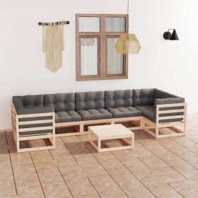 Garden furniture 8 pieces and cushions solid pine wood by vidaXL, Garden sets - Ref: Foro24-3077309, Price: 672,57 €, Discoun...