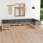 10-piece garden furniture set with solid pine wood cushions by vidaXL, Garden sets - Ref: Foro24-3077319, Price: 996,06 €, Di...