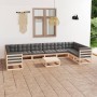 Garden furniture set 11 pieces and cushions solid pine wood by vidaXL, Garden sets - Ref: Foro24-3077324, Price: 1,00 €, Disc...