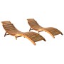 Sun loungers 2 pcs solid acacia wood by vidaXL, Loungers - Ref: Foro24-3077360, Price: 275,53 €, Discount: %