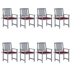 Garden chairs with cushions 8 pcs solid gray acacia wood by vidaXL, Garden chairs - Ref: Foro24-3078231, Price: 523,99 €, Dis...