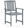 Garden chairs with cushions 8 pcs solid gray acacia wood by vidaXL, Garden chairs - Ref: Foro24-3078232, Price: 525,88 €, Dis...