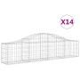 Gabion baskets 14 units, arched shape, iron, 200x30x40/60 cm by vidaXL, Pots and planters - Ref: Foro24-3145379, Price: 670,9...