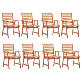 Sillas de comedor de jardín 8 uds madera maciza de acacia de vidaXL, Sillas de jardín - Ref: Foro24-3078319, Precio: 454,99 €...