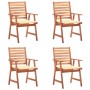 Garden dining chairs and cushions 4 pcs solid acacia wood by vidaXL, Garden chairs - Ref: Foro24-3078322, Price: 247,99 €, Di...