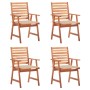 Garden dining chairs and cushions 4 pcs solid acacia wood by vidaXL, Garden chairs - Ref: Foro24-3078323, Price: 256,71 €, Di...