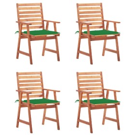 Garden dining chairs and cushions 4 pcs solid acacia wood by vidaXL, Garden chairs - Ref: Foro24-3078325, Price: 244,99 €, Di...