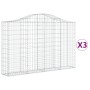 Gabionenkörbe 3 Stück Bogenform Eisen 200x30x120/140 cm von vidaXL, Töpfe und Pflanzgefäße - Ref: Foro24-3145452, Preis: 258,...