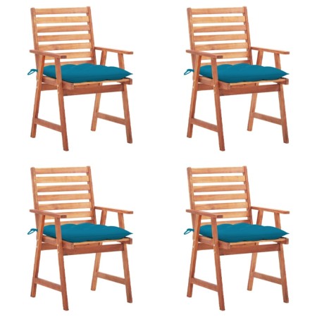 Garden dining chairs and cushions 4 pcs solid acacia wood by vidaXL, Garden chairs - Ref: Foro24-3078339, Price: 244,13 €, Di...