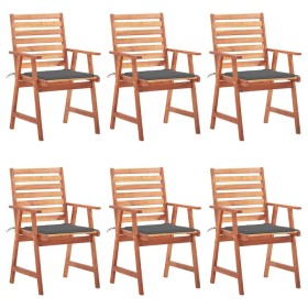 Garden dining chairs and cushions 6 pcs solid acacia wood by vidaXL, Garden chairs - Ref: Foro24-3078347, Price: 427,20 €, Di...