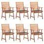 Gartenstühle und -kissen 6 Stück massives Akazienholz von vidaXL, Gartenstühle - Ref: Foro24-3078347, Preis: 417,58 €, Rabatt: %