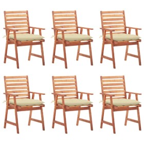 Garden dining chairs and cushions 6 pcs solid acacia wood by vidaXL, Garden chairs - Ref: Foro24-3078364, Price: 412,76 €, Di...