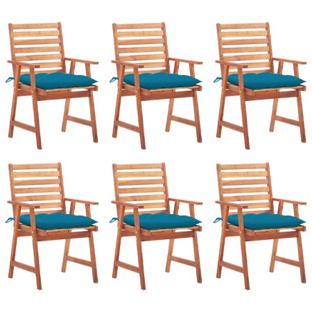 Garden dining chairs and cushions 6 pcs solid acacia wood by vidaXL, Garden chairs - Ref: Foro24-3078366, Price: 420,29 €, Di...