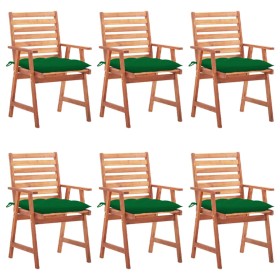 Garden dining chairs and cushions 6 units solid acacia wood by vidaXL, Garden chairs - Ref: Foro24-3078367, Price: 414,23 €, ...