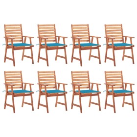 Garden dining chairs and cushions 8 units solid acacia wood by vidaXL, Garden chairs - Ref: Foro24-3078378, Price: 500,99 €, ...