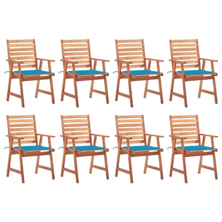 Garden dining chairs and cushions 8 units solid acacia wood by vidaXL, Garden chairs - Ref: Foro24-3078378, Price: 516,85 €, ...