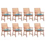 Garden dining chairs and cushions 8 units solid acacia wood by vidaXL, Garden chairs - Ref: Foro24-3078378, Price: 516,85 €, ...