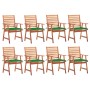 Garden dining chairs and cushions 8 pcs solid acacia wood by vidaXL, Garden chairs - Ref: Foro24-3078379, Price: 517,83 €, Di...