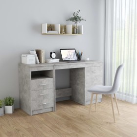 Concrete gray engineered wood desk 140x50x76 cm by vidaXL, Desks - Ref: Foro24-3054784, Price: 138,99 €, Discount: %