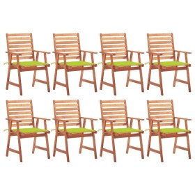 Garden dining chairs and cushions 8 pcs solid acacia wood by vidaXL, Garden chairs - Ref: Foro24-3078385, Price: 518,71 €, Di...