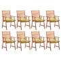 Garden dining chairs and cushions 8 pcs solid acacia wood by vidaXL, Garden chairs - Ref: Foro24-3078385, Price: 518,10 €, Di...