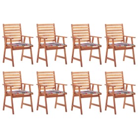 Garden dining chairs and cushions 8 pcs solid acacia wood by vidaXL, Garden chairs - Ref: Foro24-3078387, Price: 511,59 €, Di...