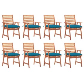 Garden dining chairs and cushions 8 pcs solid acacia wood by vidaXL, Garden chairs - Ref: Foro24-3078393, Price: 500,78 €, Di...