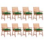 Garden dining chairs and cushions 8 units solid acacia wood by vidaXL, Garden chairs - Ref: Foro24-3078394, Price: 536,41 €, ...