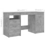 Escritorio de madera de ingeniería gris hormigón 140x50x76 cm de vidaXL, Escritorios - Ref: Foro24-3054784, Precio: 134,65 €,...