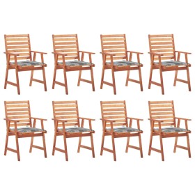 Garden dining chairs and cushions 8 units solid acacia wood by vidaXL, Garden chairs - Ref: Foro24-3078388, Price: 511,59 €, ...