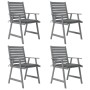 Garden dining chairs with cushions 4 pcs solid acacia wood by vidaXL, Garden chairs - Ref: Foro24-3078405, Price: 350,80 €, D...