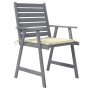 Garden dining chairs with cushions 4 pcs solid acacia wood by vidaXL, Garden chairs - Ref: Foro24-3078406, Price: 350,11 €, D...