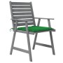 Garden dining chairs with cushions 4 pcs solid acacia wood by vidaXL, Garden chairs - Ref: Foro24-3078409, Price: 299,56 €, D...