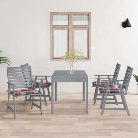 Sillas de comedor jardín con cojines 4 uds madera maciza acacia de vidaXL, Sillas de jardín - Ref: Foro24-3078417, Precio: 30...