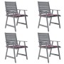 Dining garden chairs with cushions 4 pcs solid acacia wood by vidaXL, Garden chairs - Ref: Foro24-3078417, Price: 305,62 €, D...