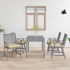 Garden dining chairs with cushions 4 pcs solid acacia wood by vidaXL, Garden chairs - Ref: Foro24-3078421, Price: 350,85 €, D...