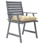 Garden dining chairs with cushions 4 pcs solid acacia wood by vidaXL, Garden chairs - Ref: Foro24-3078421, Price: 309,38 €, D...