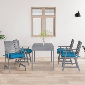 Garden dining chairs with cushions 4 pcs solid acacia wood by vidaXL, Garden chairs - Ref: Foro24-3078423, Price: 299,79 €, D...