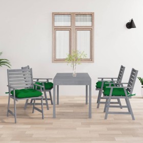 Garden dining chairs with cushions 4 pcs solid acacia wood by vidaXL, Garden chairs - Ref: Foro24-3078424, Price: 304,21 €, D...