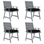 Garden dining chairs with cushions 4 pcs solid acacia wood by vidaXL, Garden chairs - Ref: Foro24-3078426, Price: 357,81 €, D...