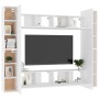 White engineered wood 8-piece TV living room furniture set by vidaXL, TV Furniture - Ref: Foro24-3078650, Price: 393,38 €, Di...