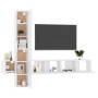 White engineered wood 5-piece TV living room furniture set by vidaXL, TV Furniture - Ref: Foro24-3078655, Price: 197,96 €, Di...