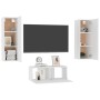 White engineered wood 3-piece TV living room furniture set by vidaXL, TV Furniture - Ref: Foro24-3078658, Price: 133,40 €, Di...