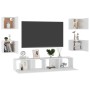 Set de muebles de salón TV 6 piezas madera de ingeniería blanco de vidaXL, Muebles TV - Ref: Foro24-3078662, Precio: 179,65 €...