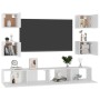 6-piece engineered wood living room TV furniture set in white by vidaXL, TV Furniture - Ref: Foro24-3078663, Price: 210,47 €,...