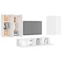 Juego de mueble para TV de 6 piezas aglomerado blanco de vidaXL, Muebles TV - Ref: Foro24-3078680, Precio: 263,68 €, Descuent...