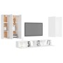 Set de muebles de salón TV 6 piezas madera de ingeniería blanco de vidaXL, Muebles TV - Ref: Foro24-3078681, Precio: 283,70 €...