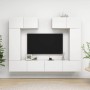 White engineered wood 6-piece TV living room furniture set by vidaXL, TV Furniture - Ref: Foro24-3078699, Price: 269,99 €, Di...