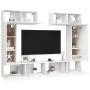 White engineered wood 6-piece TV living room furniture set by vidaXL, TV Furniture - Ref: Foro24-3078699, Price: 269,99 €, Di...