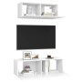 White engineered wood 2-piece TV living room furniture set by vidaXL, TV Furniture - Ref: Foro24-3078702, Price: 102,73 €, Di...